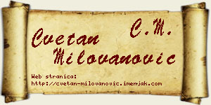 Cvetan Milovanović vizit kartica